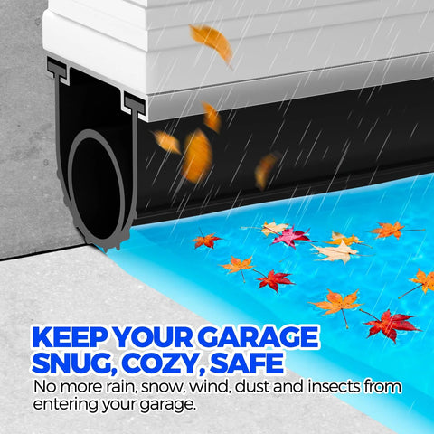 Garage door bottom seal, black EPDM weather stripping, 5/16 in T-end, 4 1/8 in wide, 22 ft long