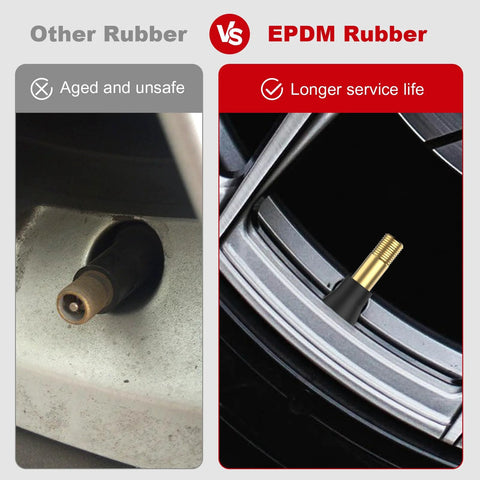 SunSoul TR600HP tire valve stem; brass body, EPDM rubber, snap-in, fits 0.453 inch rim holes; pack of 5.