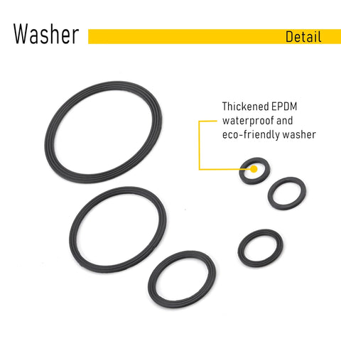 All Weather IP68 Waterproof Nylon Cable Gland Connectors PG7 With Locknut And Gaskets, 10 Pack, EPDM seals displayed