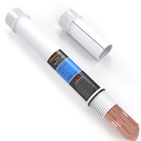 ER70S-6 TIG Welding Rod For Mild Steel 3 32nd Inch Diameter 16 Inch Length 5 Pound Pack shown in waterproof packaging