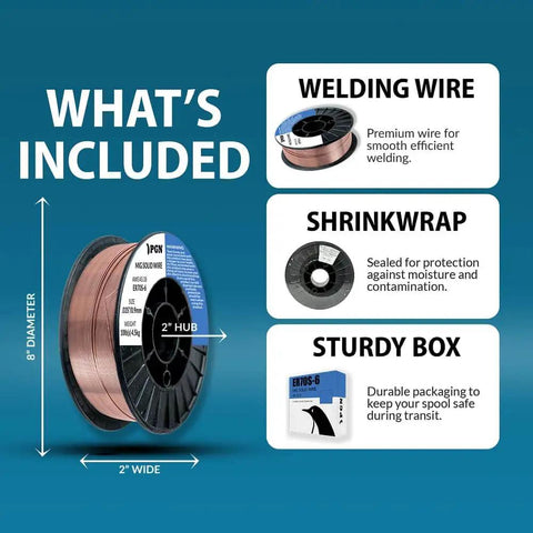 ER70S-6 Solid MIG Welding Wire.035 Inch 10 Pound Spool, shrinkwrap, and sturdy box for all position gas welding