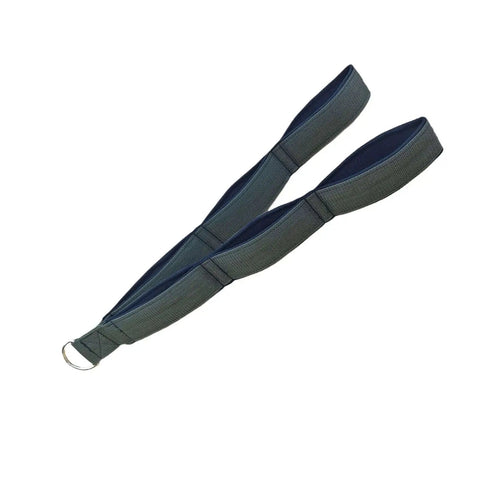 Ergonomic Resistance Cable Attachments With Antislip Grip for universal gym equipment in gray nylon with metal ring connector.