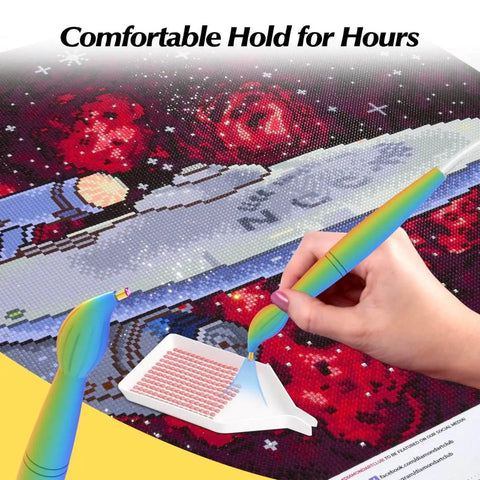 Ergonomic Vacuum Diamond Painting Pen Two Pack With Straight Tip And Angled Tip Lightweight Slick Grip for detailed beadwork.