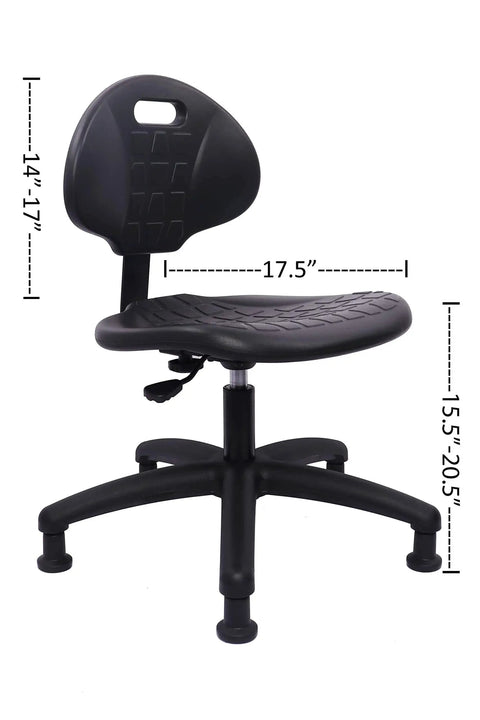 Table Height Chair Stool Deluxe Ergonomic Polyurethane Chair With 5 Inch Height Adjustment 16 21 Inch Seat Height Easy To Clean
