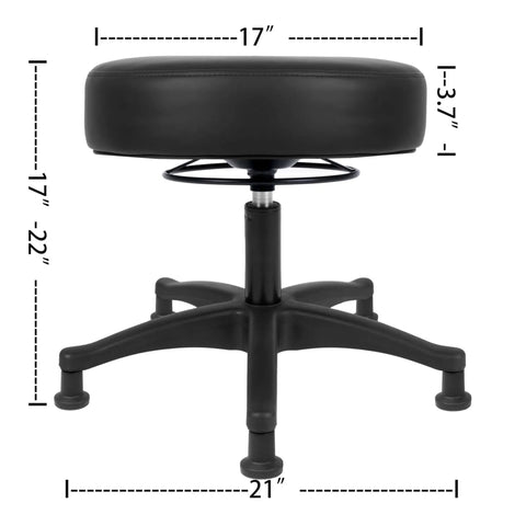 All Purpose Ergonomic Stool With Adjustable Seat And Non Swivel Glide Base For Cleanrooms Labs Medical Offices Classrooms Shops And Homes, Easy Clean Performance Fabric, High Density Foam For Super Comfy All Day Use, 17 Inch Black.