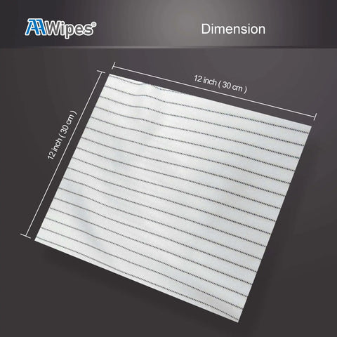 ESD Safe Cleanroom Wipes AAWipes 12x12 Inch 100 Pack Polyester Wiper Cloths With Conductive Yarn Anti Static Lint Free