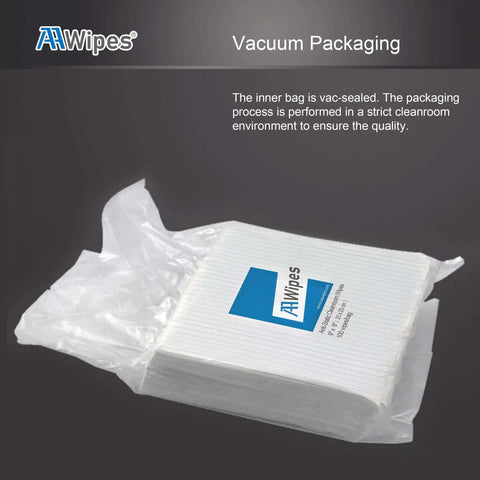 ESD Safe Cleanroom Wipes AAWipes 12x12 Inch 100 Pack vacuum sealed clear packaging