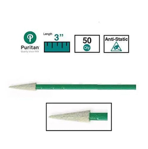 ESD Safe 3 Inch Small Pointed Foam Swab With Anti Static Polypropylene Handle for Electronics Cleanroom and Medical Devices