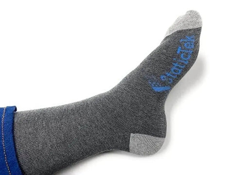Gray ESD Anti Static Socks For Work Unisex Static Dissipative Safety Socks For Cleanrooms Labs And Electronics Universal Fit One Pair