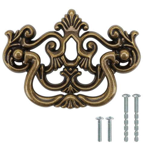 3 Inch Center To Center Bail Drawer Pull Antique Bronze Swing Handle For Dresser Cabinet Or Door Featuring Vintage European Design
