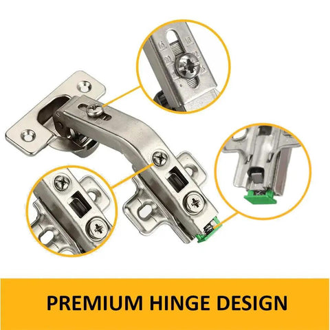 2 Pack Concealed European Style Lazy Susan Cabinet Hinges with full overlay 3D adjustable clip on hinge 135 degree swing for frameless corner cabinets