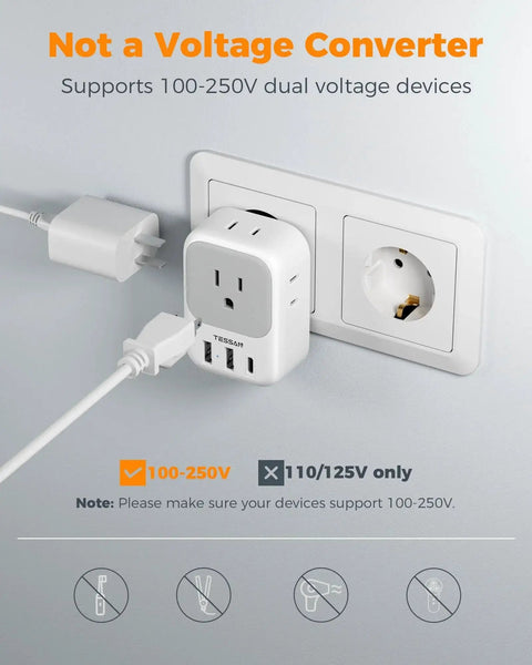 Lot de 3 adaptateurs USB à double port UK Compact Benin Lot de 3 adaptateurs USB à double port UK Compact Benin