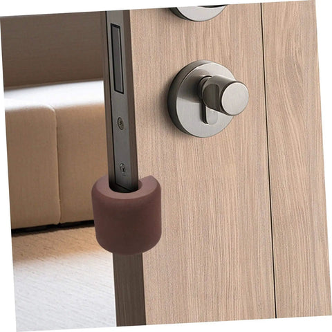 Installed EVA door stopper from 3 Pack EVA Door Clamps And Door Stops For Finger Pinch Guard And Anti Slam Edge Protector, No Tools Required Installation.