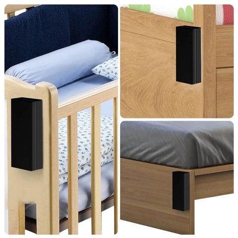 20 Pack Headboard Stoppers For Wall Cushioned EVA Foam Protectors installed on bed and crib in various views