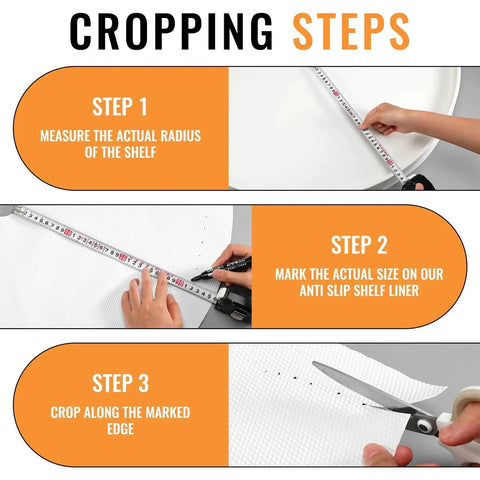 Cropping steps for Two Pack 31 Inch EVA Lazy Susan Shelf Liners Non Adhesive Protection Mats for easy installation.