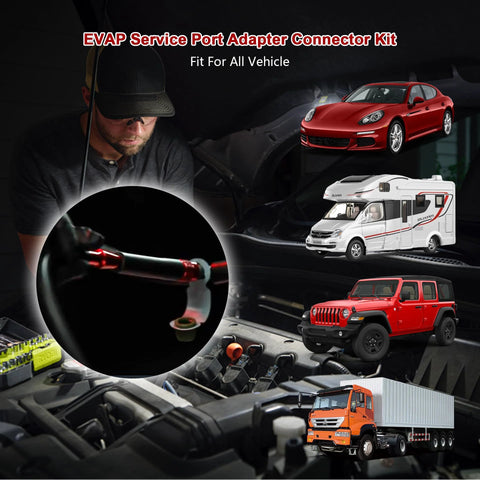 Amazon EVAP service port adapter connector kit with valve removal tool for automotive smoke leak testers