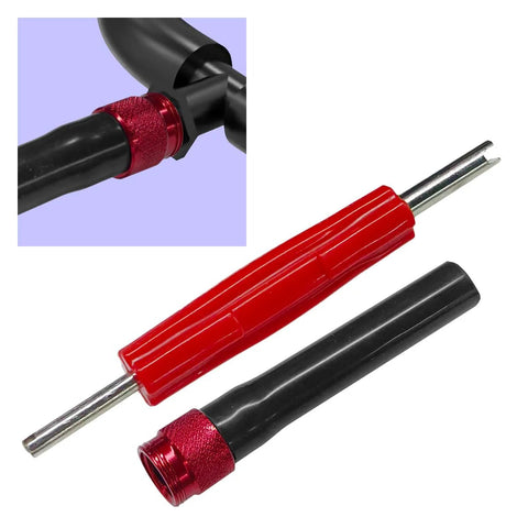 ZIMISI EVAP service port adapter kit with valve removal tool, red-handled pair, automotive smoke tester accessory