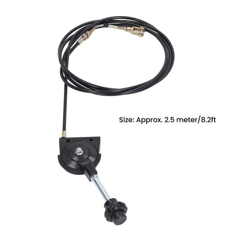 Universal Two Point Five Meter Excavator Throttle Cable Kit Manual Wire With Black Knob PU Cable And Stainless Steel Joints