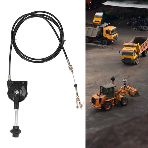 2.5m Quick Response Excavator Throttle Cable For EX230 Replacement Easy Install PU Cable With Stainless Joint beside heavy equipment