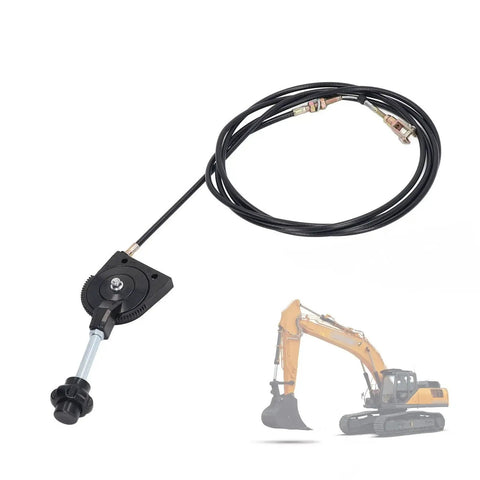 Universal Two Point Five Meter Excavator Throttle Cable Kit Manual Wire With Black Knob PU Cable And Stainless Steel Joints