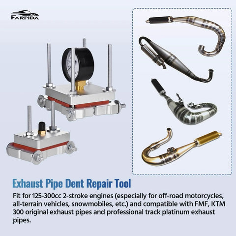 Two Stroke Exhaust Pipe Dent Repair Kit For 125cc To 300cc Two Stroke Motorcycles Mopeds Scooters ATVs And UTVs, tool view