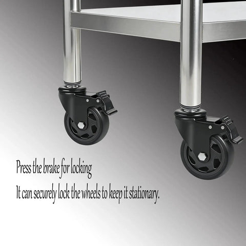 5 Inch Heavy Duty Expanding Stem Casters For Stainless Steel Prep Tables And Carts Fits Tube Legs 7/8 To 1-5/8 Inch with brakes