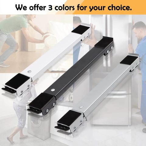 Three colors of Extendable Furniture Appliances Rollers for Heavy Washing Dryer Machine Refrigerator with 24 Roller & Brake Equipment.