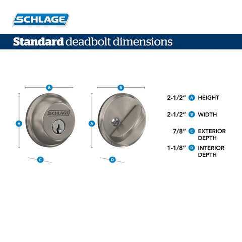 High Security Exterior Deadbolt With Hardened Bolt Anti Pick Pins And Anti Drill Plates Keyed Deadbolt For Exterior Doors