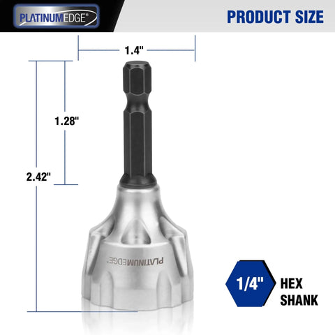 External Chamfer Deburring Tool With YG8 Carbide Blade And Quick Release Hex Shank shown with dimensions