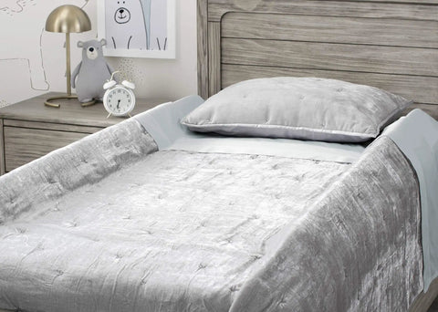 Bedroom with bed showing Extra Long Foam Bed Rails For Toddlers And Kids Water Resistant And Non Slip Guard Rails With Machine Washable Covers
