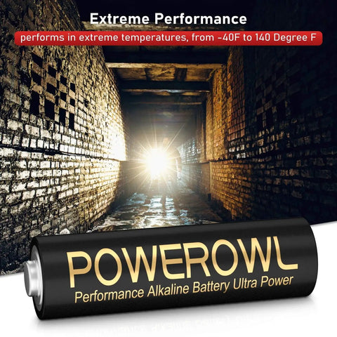 High Capacity Alkaline AA AAA Batteries 16 Pack Long Lasting 10 Year Shelf Life shown with extreme performance label.