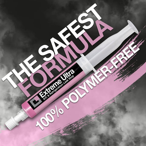 ERRECOM Extreme Ultra A/C leak-stop cartridge syringe with pink label and white plunger, 0.2 fl oz