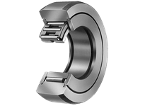 Side view of Sealed metric roller follower NAST10ZZUUR, single caged separable with 10 mm bore, crowned 30 mm rollers, high carbon chrome steel.