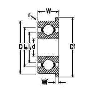 F6000-OPEN Flanged Miniature Ball Bearing 10x26x8mm - VXB Ball Bearings