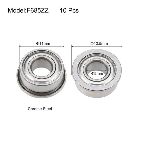 Flanged Ball Bearing F685ZZ 5mmx11mmx5mm Double Shielded Chrome Steel Deep Groove Bearing for precision machinery
