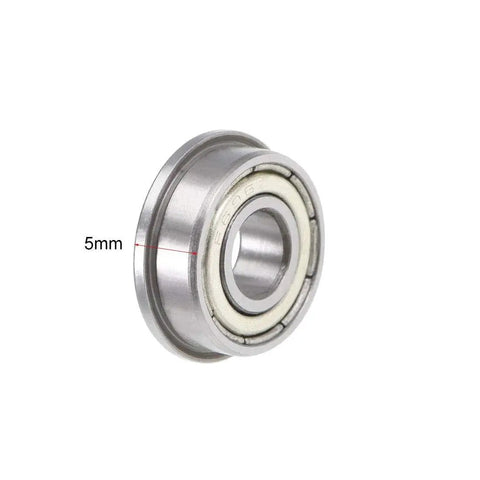 Close-up view of F696ZZ Flanged Ball Bearing 6x15x5mm Double Shielded Chrome Steel Deep Groove Bearing, showing 5mm width.