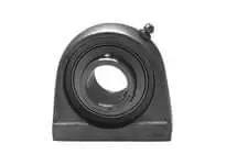 Front view of a 1-3/16 in Pillow Block with Set Screw, Stainless Steel Base, Single Mounting Unit, S-S Locking Collar.