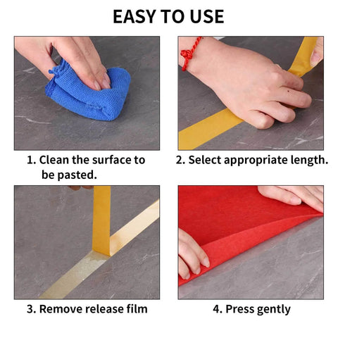 Steps to use Heavy Duty Double Sided Fabric Tape For Carpets And Rugs Crazy Sticky For Home And Office Use Secures Doormats
