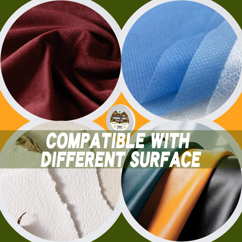 Sticky Double Sided Fabric Tape For Clothes And Leather Quick Hemming And Alterations No Sew Or Ironing Needed shown with fabric