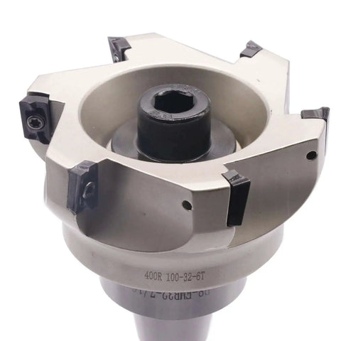 Face End Mill Arbor Set With 100 Mm Cutting Diameter 6 Flute Pro Grade CNC Shell Cutter R8 7 16 20 Thread Shank 32 Mm Bore