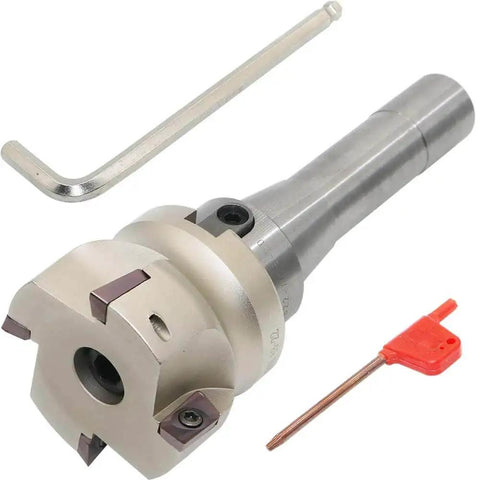 Face Milling Cutter Holder 90 Degree Tooling For Rough Milling And Step Milling On Milling Machines 2.48 Inch Diameter with blades and wrenches