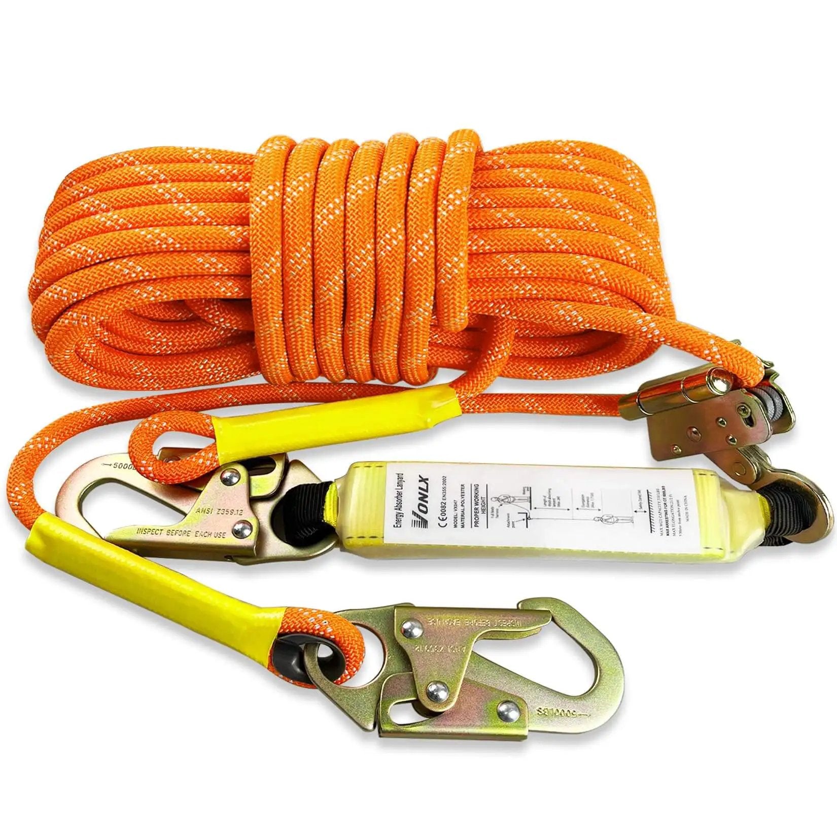 Fall Protection Safety Rope Kit 50 Ft Heavy Duty Verti...
