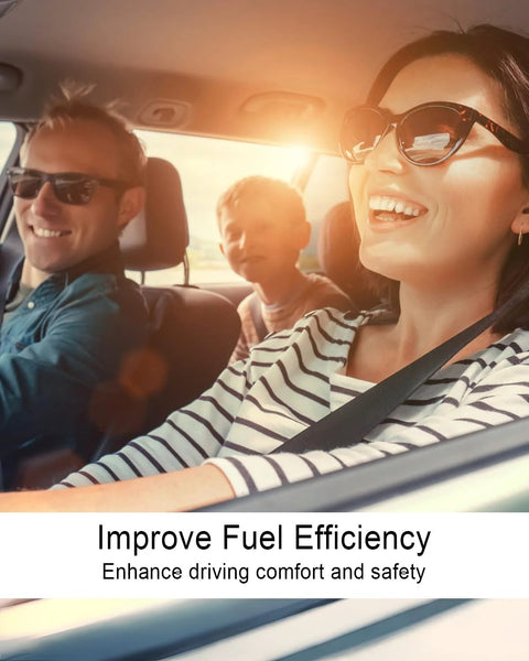 QAGGUM Vacuum Actuator automotive part lifestyle photo inside a sunlit car with smiling driver and passengers