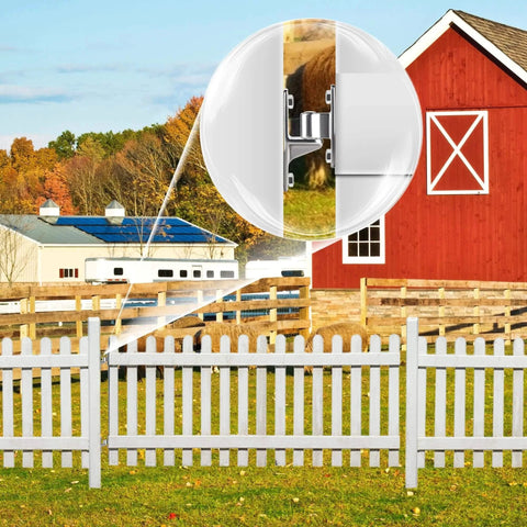 2 Pack Heavy Duty Gate Hinges, Wall Mount Gate Hinge Set with 5/8'', 600lbs capacity, installed on farm gate, near barn