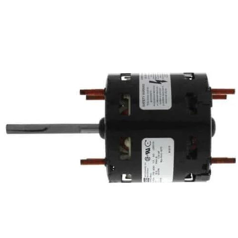 Side view of Fasco - D1126 3.3" Motor 208-230V 1500 RPM Counter Clockwise showing shaft and housing, suitable for industrial use.