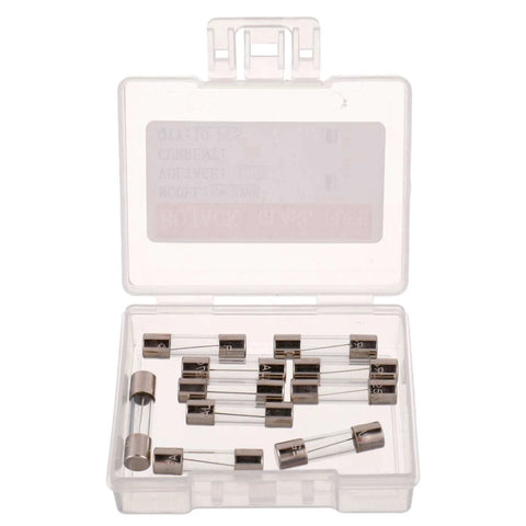 Fast Blow Glass Fuses 5x20 Mm 5A 125V Pack Of 10 In Durable Plastic Storage Case