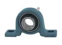 Front view of a 3/4 in Narrow Set-Screw Pillow Block Bearing Single Pack, Malleable Iron Housing with Sealed Ball Bearing Insert BPW204-12.