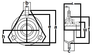 FHPFTZ206-18 Flange 3 Bolt Triangle 1 1/8 Inch Bearing