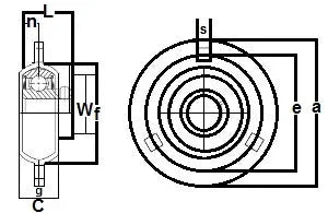 FHPFZ206-19 Flange Pressed Steel 3 Bolt 1 3/16 Inch Bearing