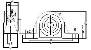 FHSP206-18G Pillow Block Standard Shaft Height 1 1/8 Bearing - VXB Ball Bearings